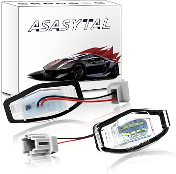 License Number Plate Light, LED Rear Number Plate Lamps 6000K Xenon White Compatible with Honda 7/8/9th Gen Ci-vic Pi-lot Ody-ssey Acu-ra MDX RL TL TS RDX ILX, 2 Pcs