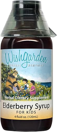 WishGarden Herbs Jarabe de saúco para niños, jarabe de saúco con saúco negro, astrágalo, cáscara de naranja y miel, potente refuerzo inmunológico