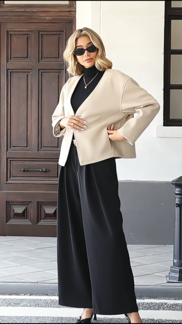 Amazon.com: HOTIAN Women Cropped Wool Blend Coats Long Sleeve Coat