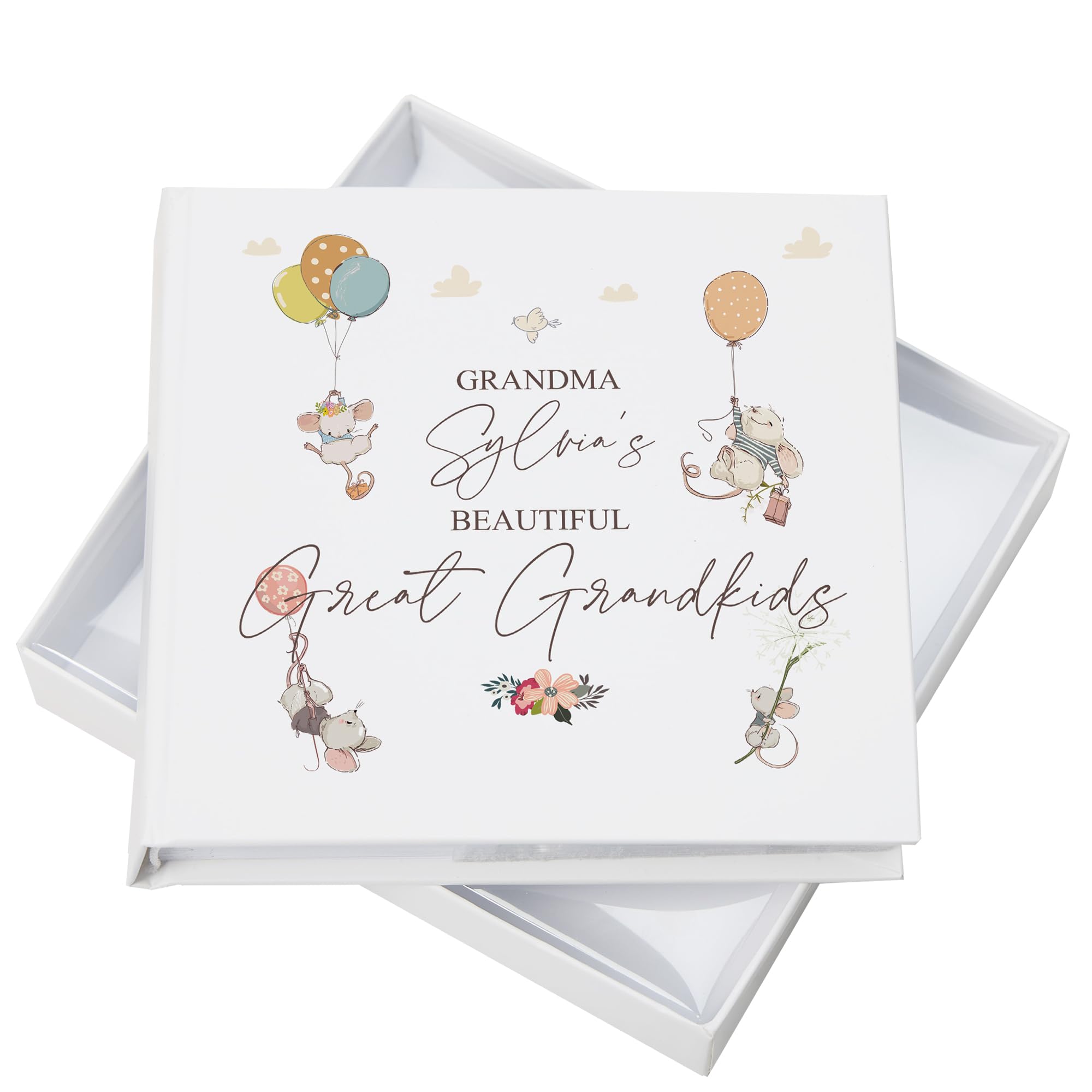 Ukgiftstoreonline White Personalised Grandmas Great Grandkids Photo Album