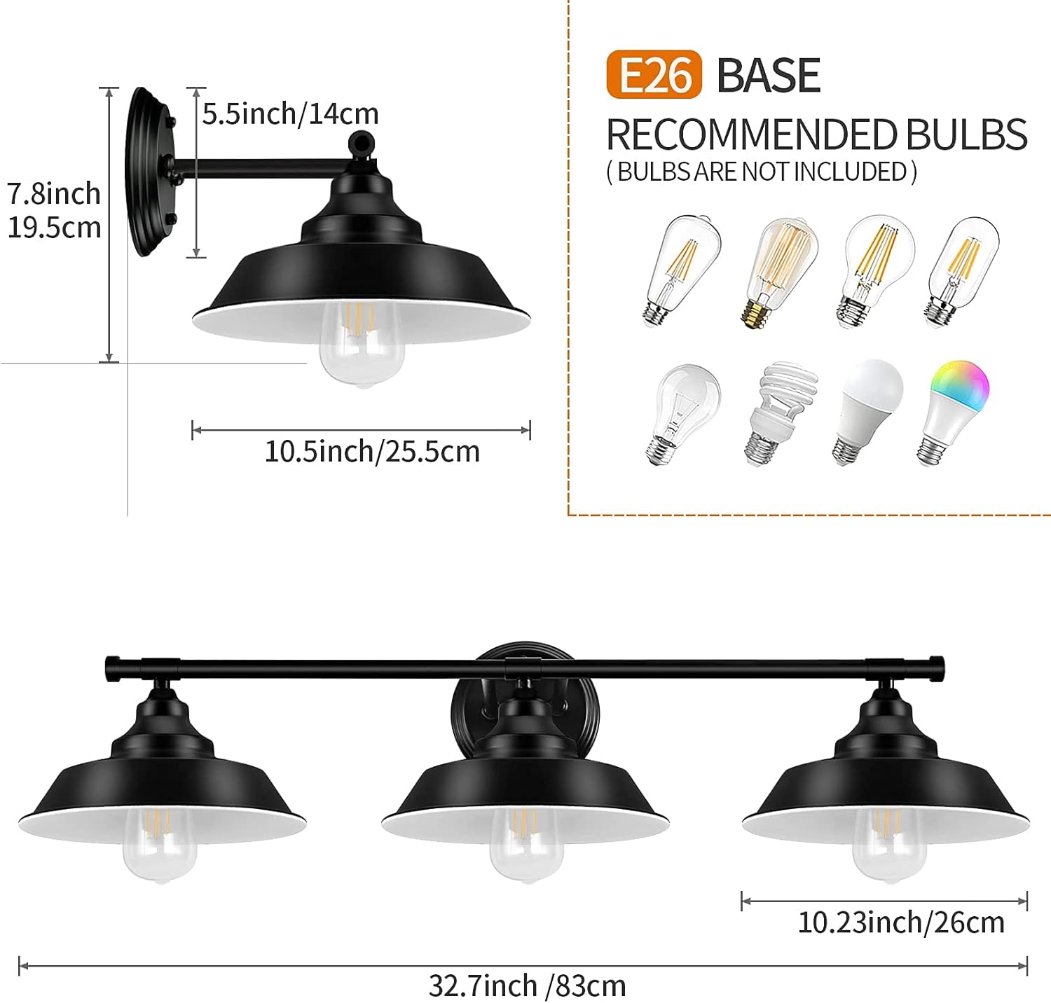 Frее Shірріng оƒƒеr 3 Lights Farmhouse Bathroom Vanity Light Fixtures Black Bathroom Vanity Light Over Mirror Lighting, Modern Wall Sconce Light Fixtures, Vintage Mid Century Wall Lamp for Bathroom Mirror Cabinet 🔥 3 Lights Farmhouse Bathroom Vanity Light Fixtures Black Bathroom Vanity Light Over Mirror Lighting, Modern Wall Sconce Light Fixtures, Vintage Mid Century Wall Lamp for Bathroom Mirror Cabinet