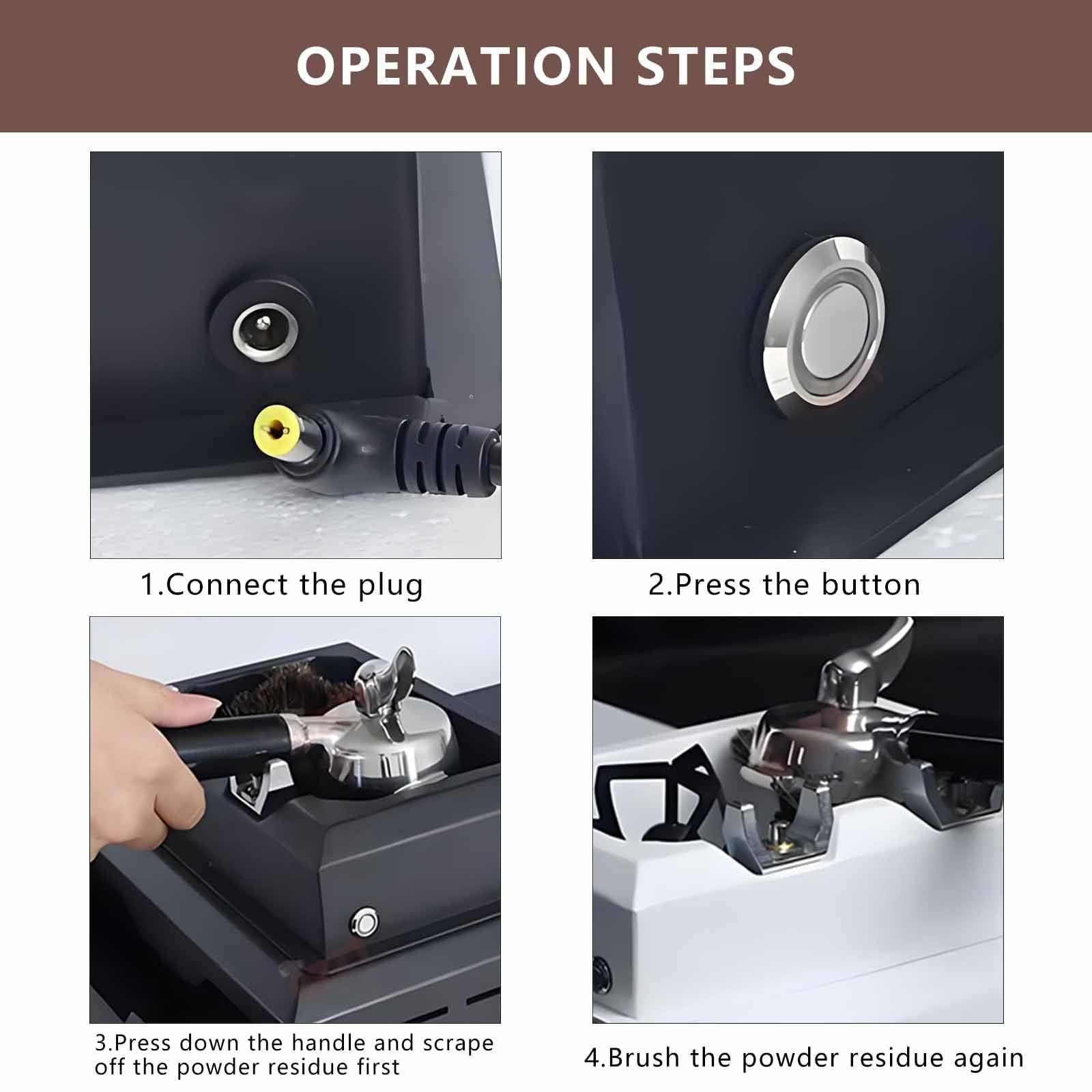 Limpiador De Portafiltros De Café Comercial, Limpiador Automático De Posos De Café, Limpiador Profesional De Portafiltros, 150W, Caja De Escorias De Cajón Gran Capacidad, Extraíble