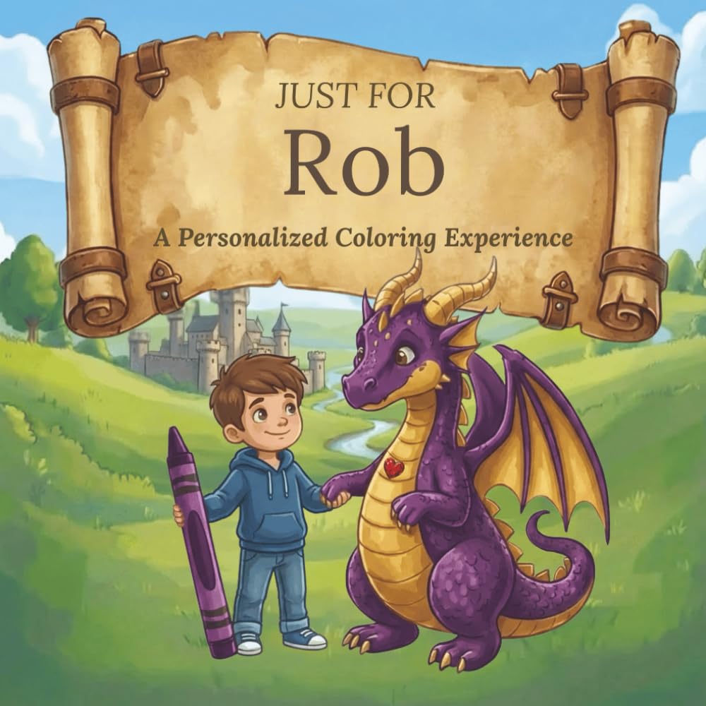 Just for Rob: A Personalized Coloring Experience: 50 total coloring pages | 28 coloring pages featuring Rob's name | 22 coloring pages themed for boys (Personalized Coloring Book Series)