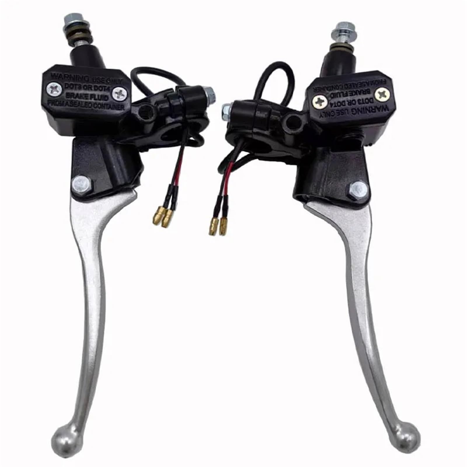 Qaevtealj Silver Motorcycle Clutch Levers Motorcycle Master Cylinder Brake Clutch Lever Suitable Fit For 50Cc-250Cc Atv Earth Pit Bicycle Hydraulic(,1Pair)
