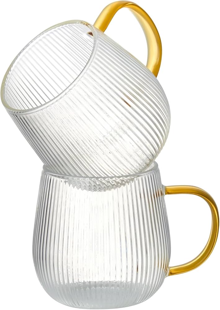 Amazon.co.jp: GLASKEY Borosilicate Glass Coffee Mugs Set of 2,370