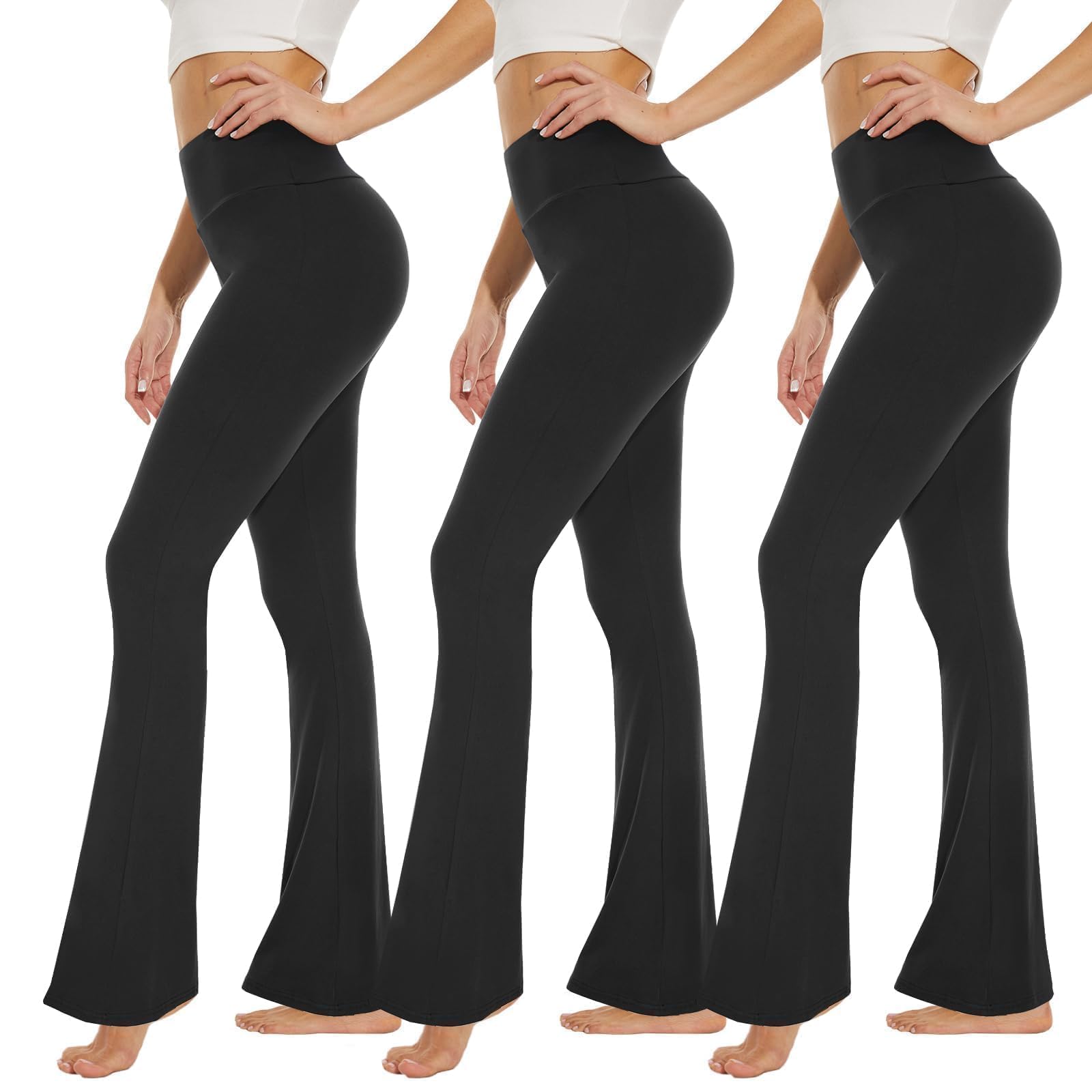 Syrinx 3-Pack High-Waisted Leggings with Pockets for Women, Tummy Control