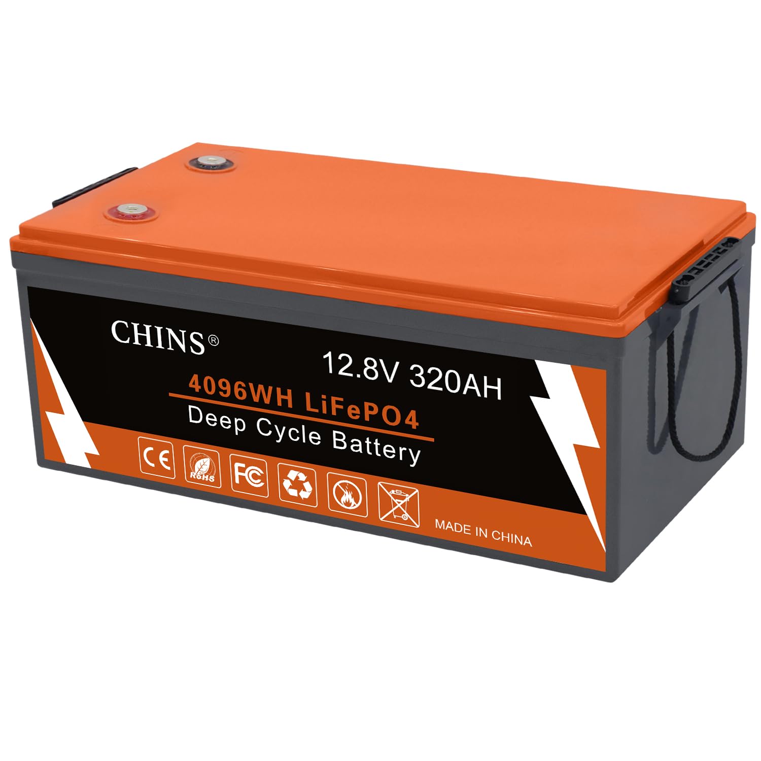 12V 300AH Smart LiFePO4 Battery, Built-in 200A BMS, 2000+ Cycles