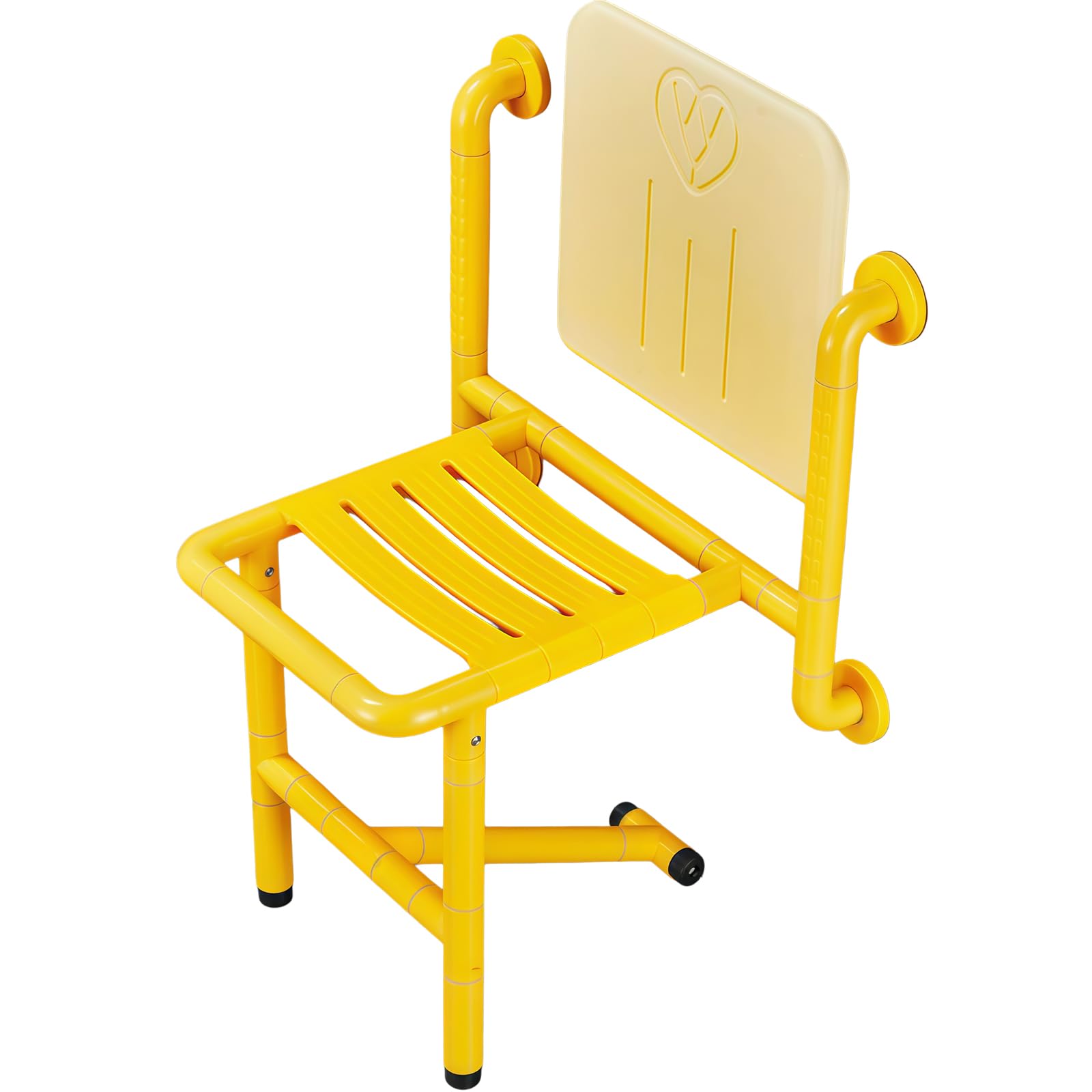Asiento de ducha plegable, taburete de baño montado en la pared con reposabrazos, diseño antideslizante seguro para personas mayores y discapacitados