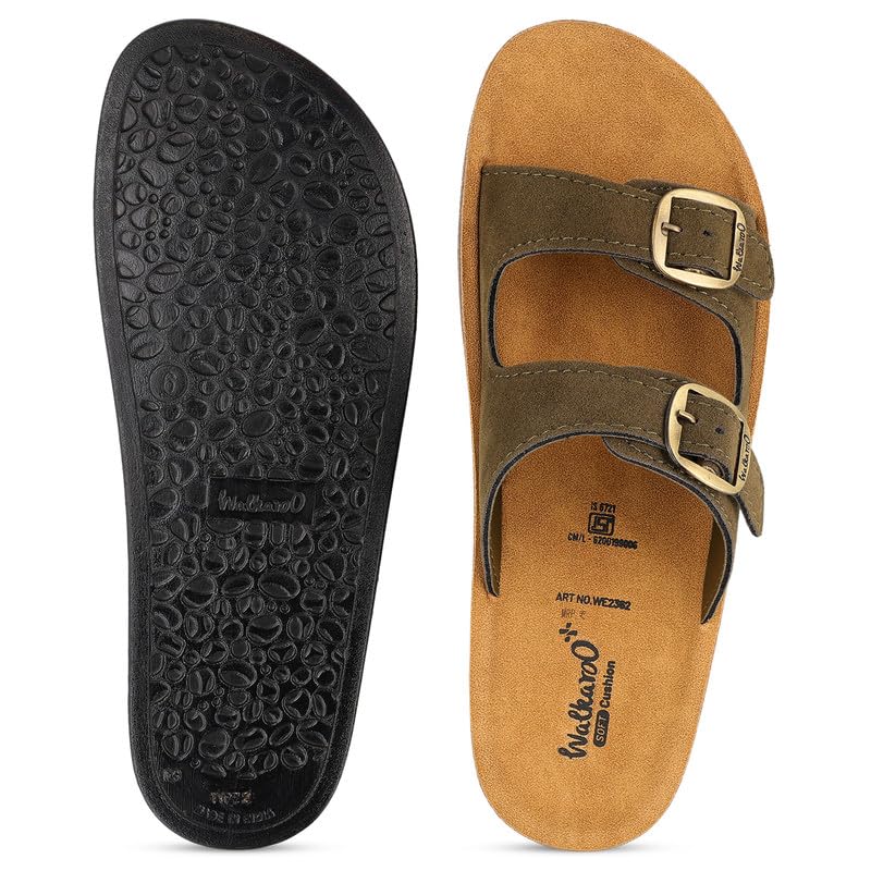 Image of WALKAROO Women's Daily Wear Sandals - WE2362 Chocolate | WE2362