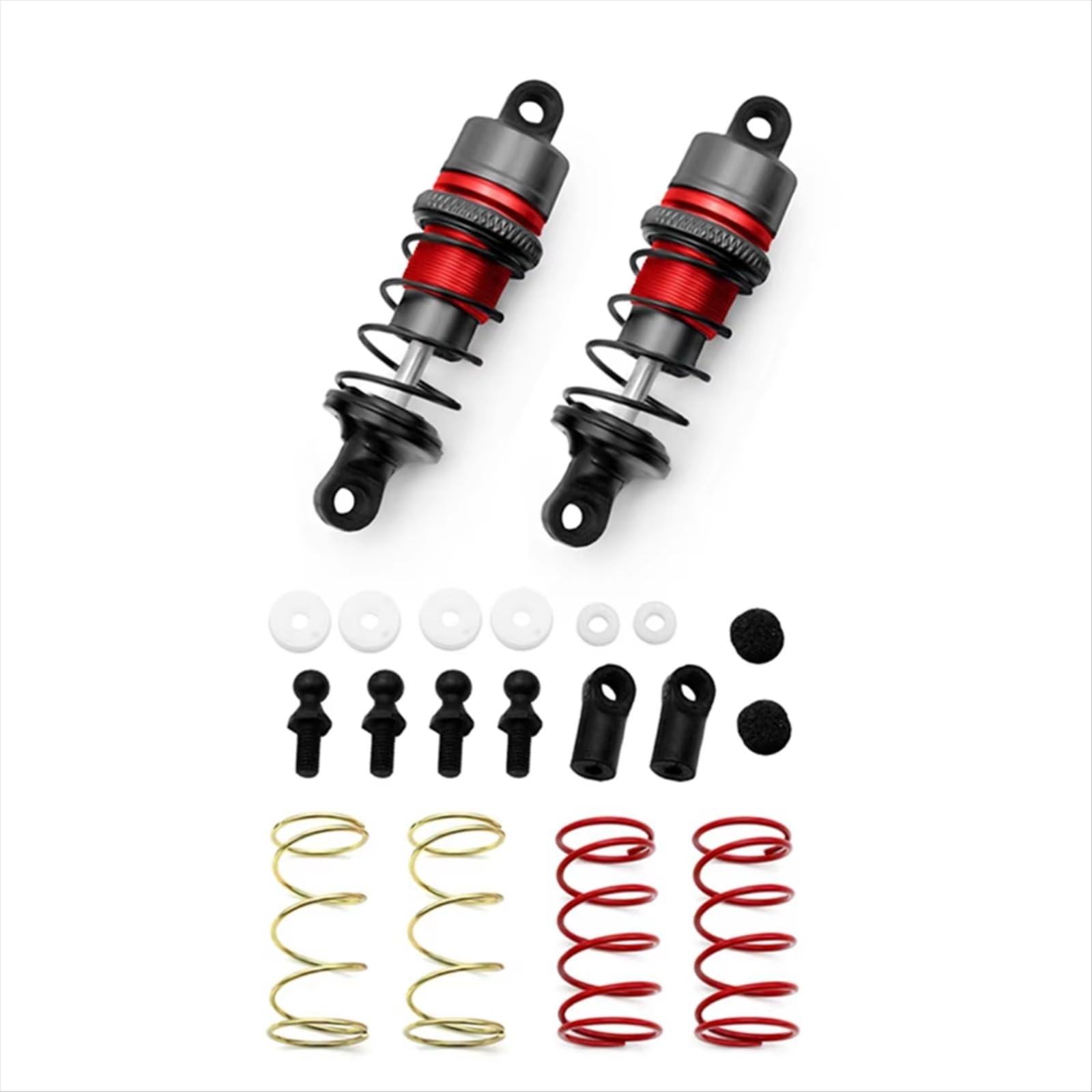 Repuestos RC Para 1/10 1 Par De Amortiguadores Metálicos Hidráulicos RC Coche Teledirigido Plano Para Carreras Drift(Red)