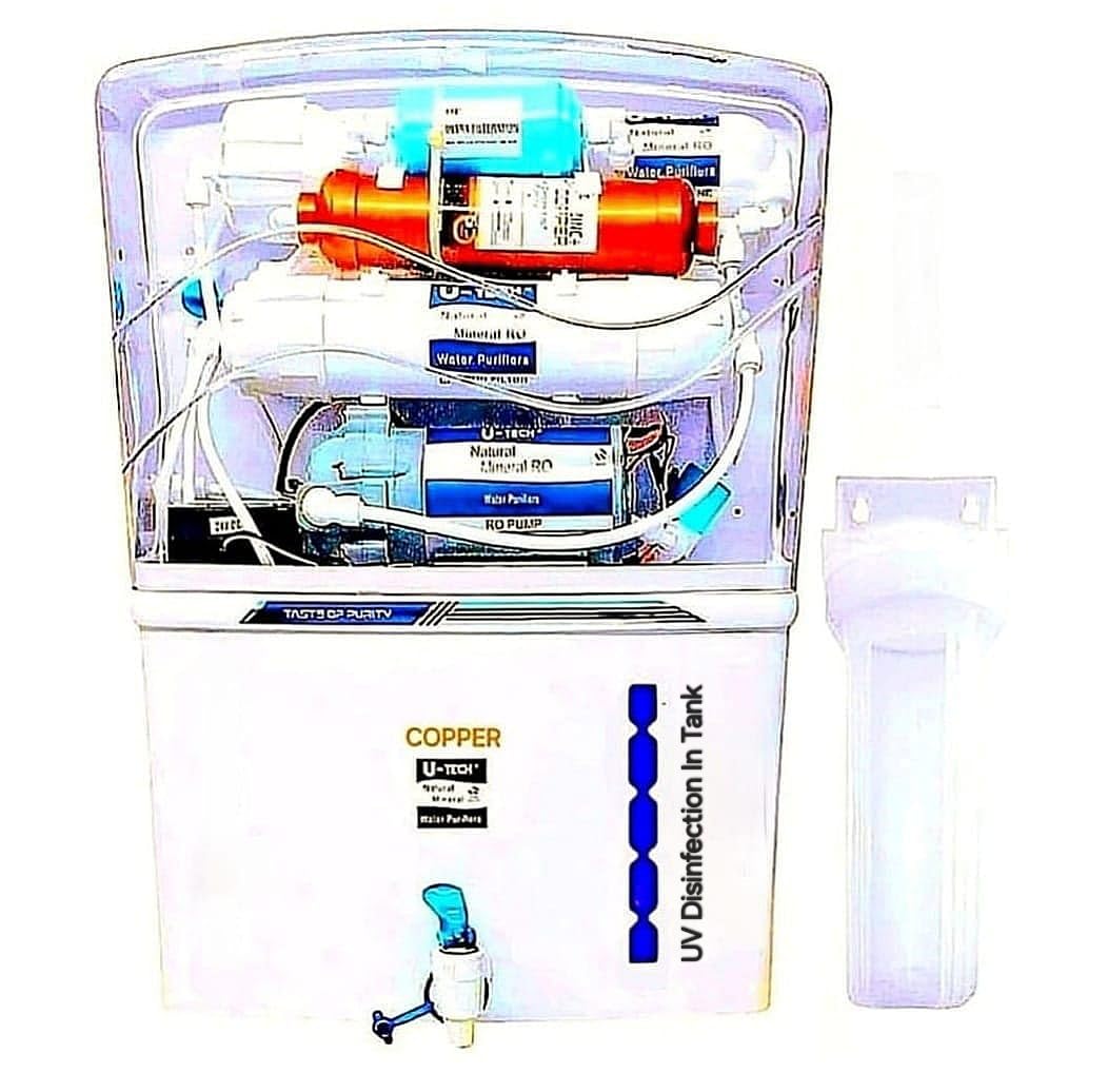 U-TECH®Aqua Clean 12L. RO+Copper+UV In Tank +UF+TDS Water Purifier ISI/NSF Certified Filters |Best For Home/Offices| -Made In India