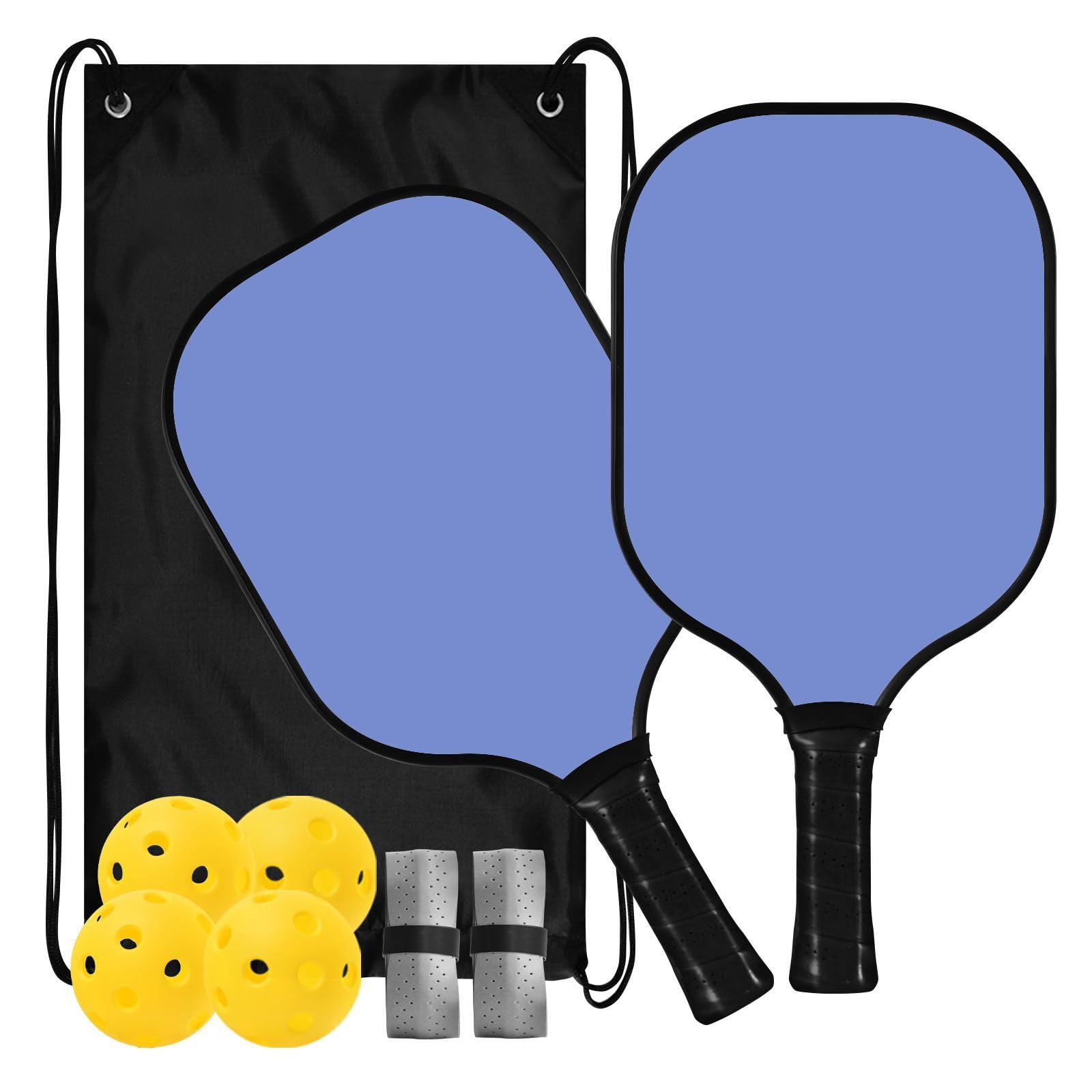 Paleta de pickleball de carbono con textura de color liso azul roya