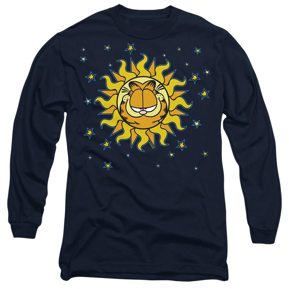 Garfield Celestial Unisex Long Sleeve T Shirt, Navy, Small