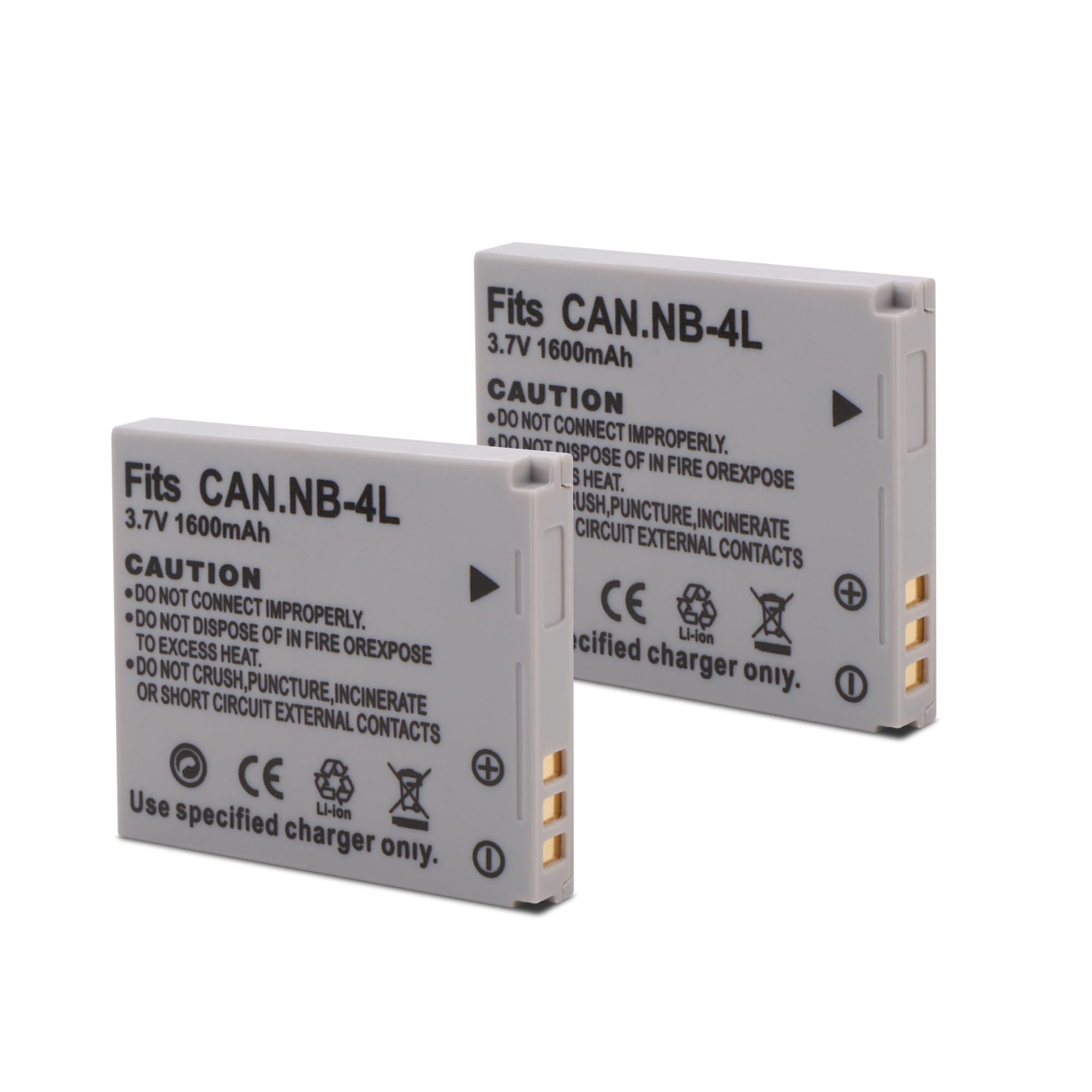 2Pcs NB-4L NB-4LH Replacement Battery for Canon PowerShot SD30, SD40, SD200, SD300, SD400 SD430 SD450, ELPH 100 300 310 330, IXY Digital 10 40 45 50 55 Digital IXUS i i7 Zoom Camera786354065208