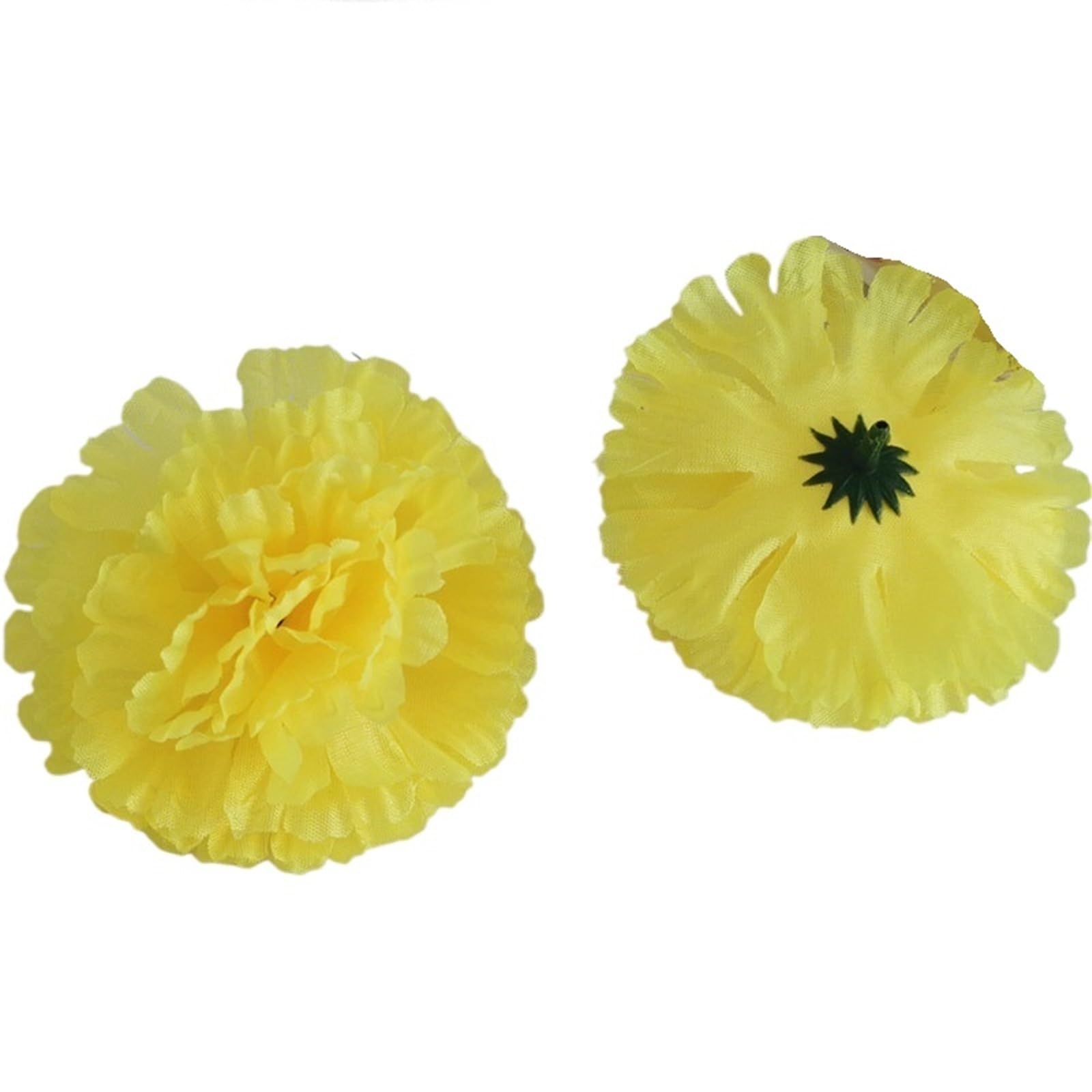 MDSRFGN Fabric Flowers 100pcs 9cm 16Colors Fabric Artificial Carnation Silk Flower Heads DIY Arch Flowers Wedding Vine Decoration(Yellow)