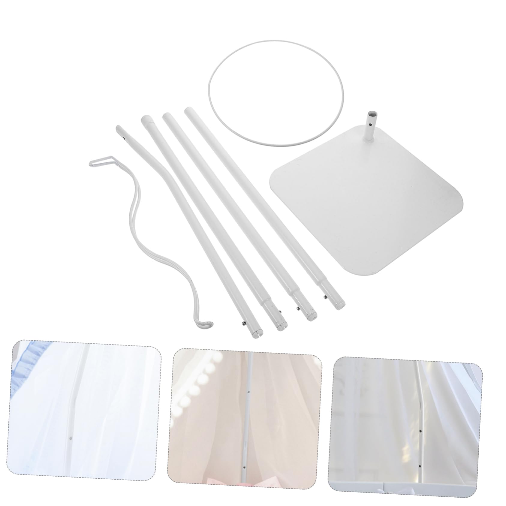 BESPORTBLE Support De Filet pour Baldaquin De Lit Réglable Et Stable avec Base Ferme pour Moustiquaire De Lit Garçon Fille