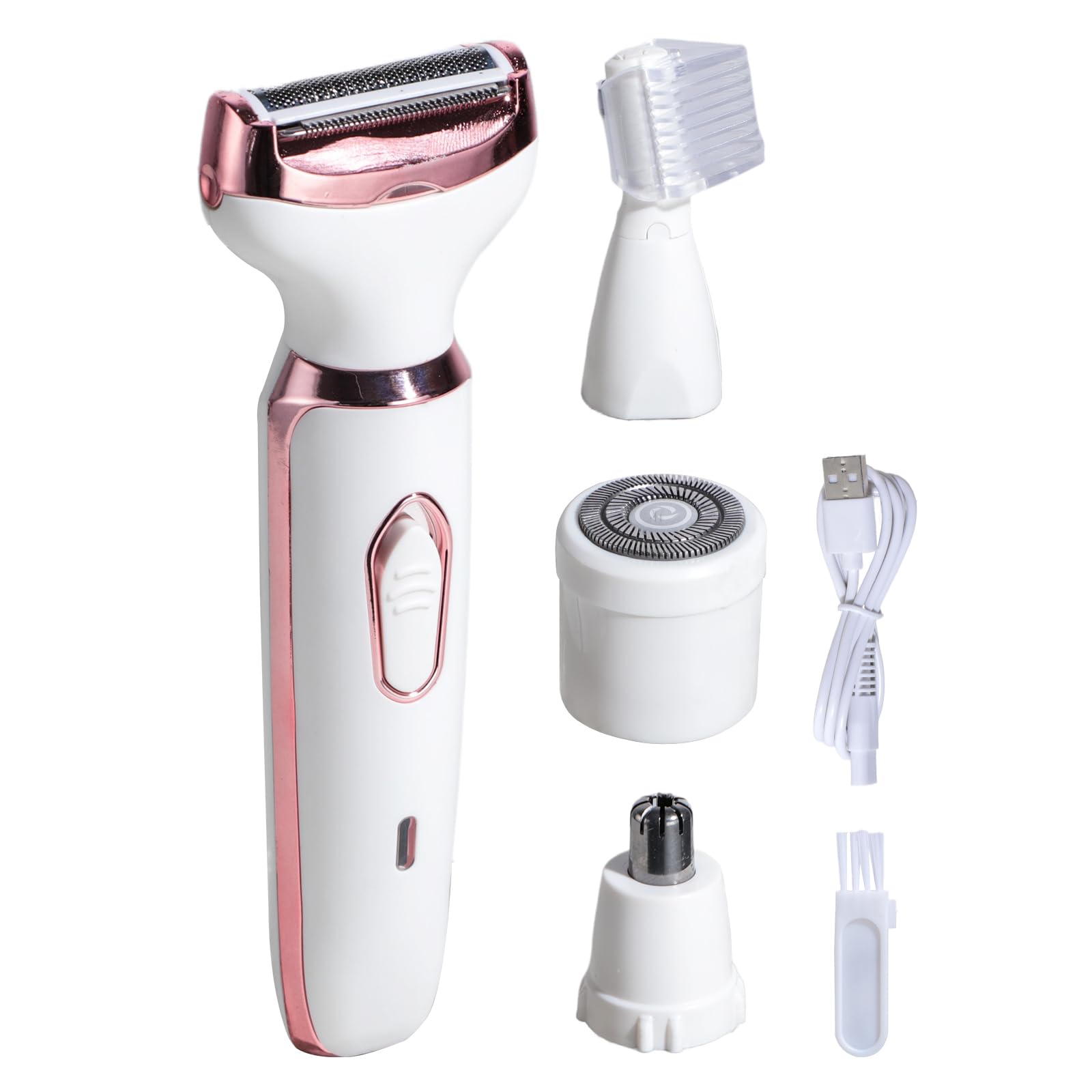 Oneleaf Electric Body Hair Trimmer for Men & Women – Waterproof, Cordless, Low Noise, Rechargeable – 3 Replacement Blades – Painless Shaving for Beard, Bikini, Chest, Legs & More
