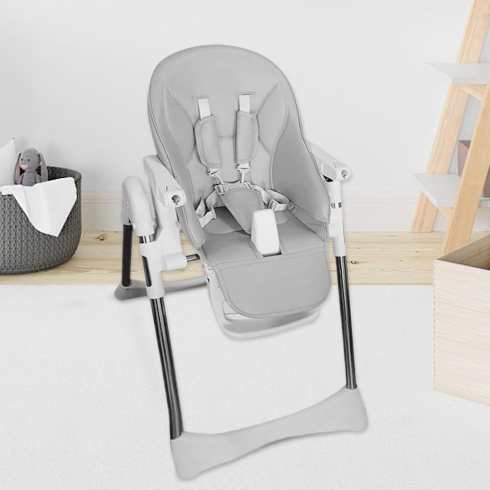 Housse De Chaise Haute Bébé - Housse en Similicuir avec Coussinet Rembourré - Attachements Confortables Et Protections Sécurisées Filles Garçons Petits-