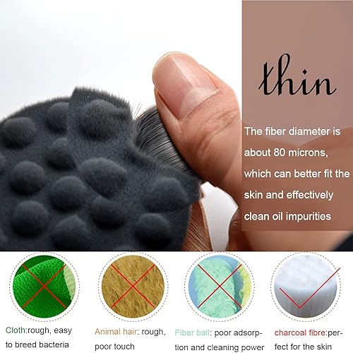 Miniatura 3 de Cepillo de limpieza facial manual cerdas de fibra de carbón de bambú y mango de madera limpiador y depurador para aplicar mascarilla facial lavado