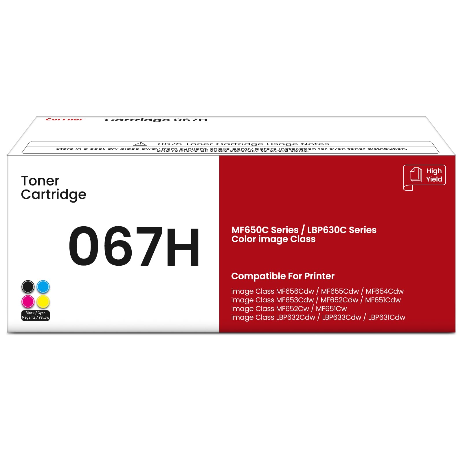067H Toner Cartridge Set 067 Mf656Cdw Mf652Cdw High Yield Compatible for Canon 067H Toner Cartridge Set for Canon Color imageCLASS Mf656Cdw Mf654Cdw