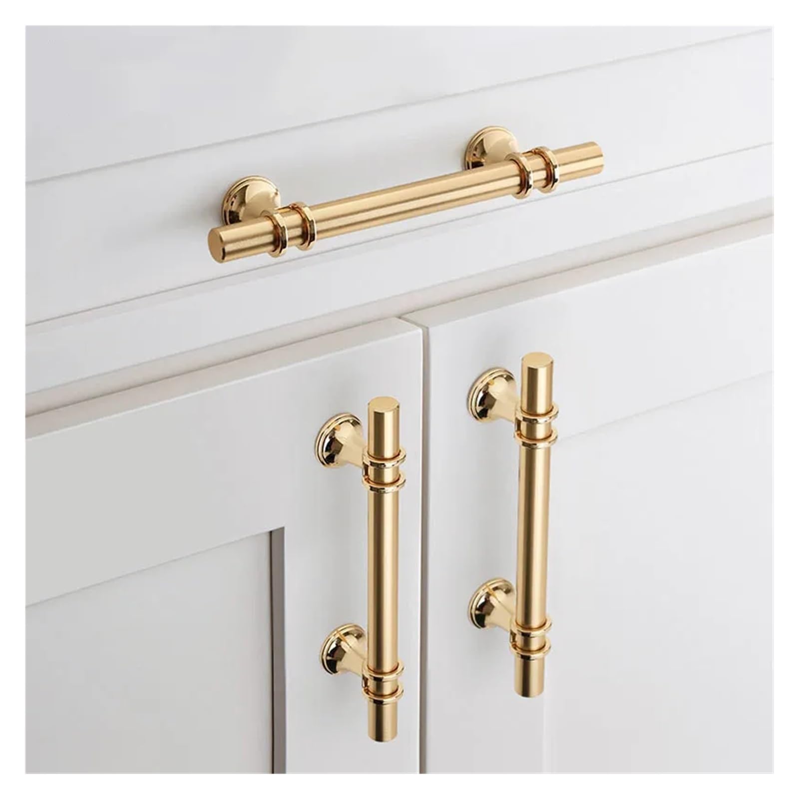 15 STÜCKE Moderne Zinklegierung Schwarz Gold Türgriffe Küchenschrank Griffe TüRknöPfe FüR Schublade(Black Gold 160mm)