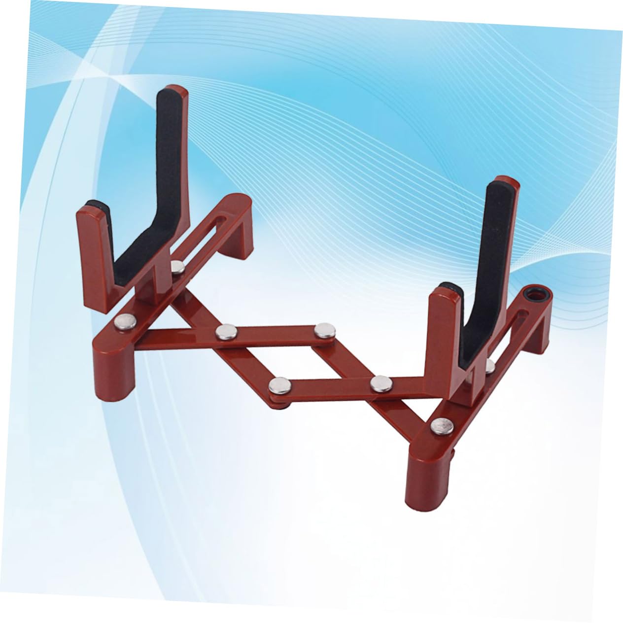 VICASKY Portable Violin Stand Folding Bracket Dark Red Sturdy Lightweight for Professional Use