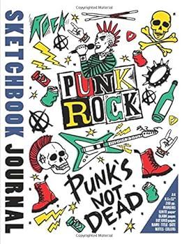 Paperback Sketchbook Journal Punk’s not dead: A4 / 8,5 x11 in / 100 pp. Margins. White paper. Blank pages. Dot Grid pages. Name, Title, Date, Notes, Colors [Large Print] Book