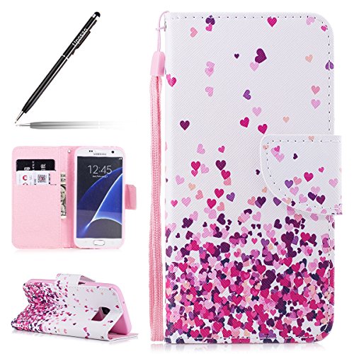 Housse de téléphone Samsung Galaxy S7,Uposao Etui Galaxy S7 Coque PU Pochette Portefeuille Cuir Coque Protection Fonction Stand Housse Magnetique etui Rabat 3D effet Motif Chat Peint Premium Coque