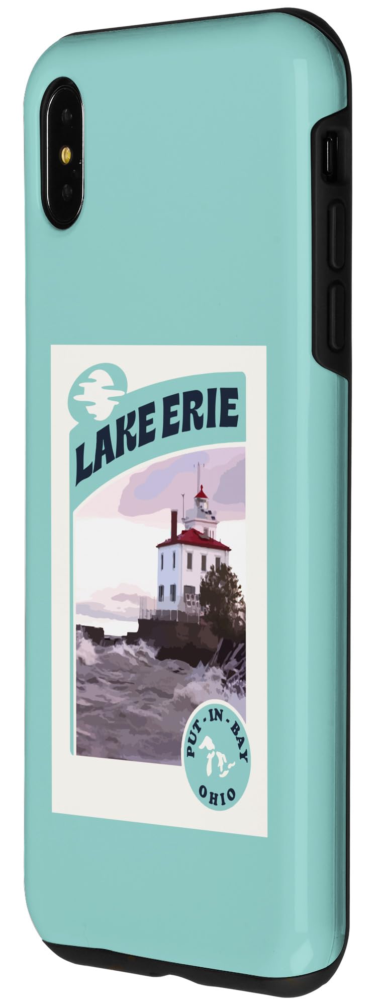 iPhone XS Max Vintage Put In Bay Lake Erie Ohio Lighthouse Travel Souvenir Case - Image 2