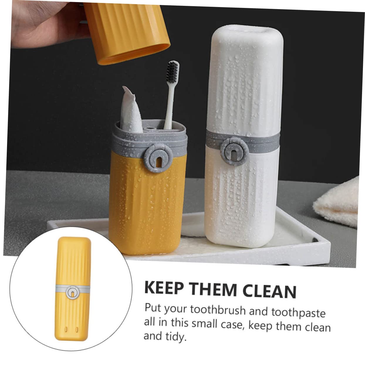 Juego de 6 Vasos para enjuagar, Estuche para Cepillo de de Viaje, Juego de cepillos de, Soporte para Pasta de, Vasos, Viaje, Caja de Almacenamiento para cepillos de