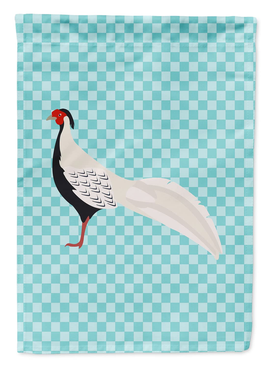 Caroline's Treasures BB8103GF Silver Pheasant Blue Check Flag Garden Size , Small, multicolor