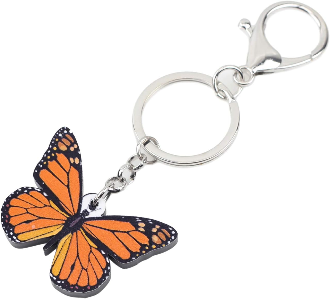 WEVENI Acrylic Monarch Butterfly Keychain Accessories Keyring for Women Girls Bag Car Key Charms - Image 2