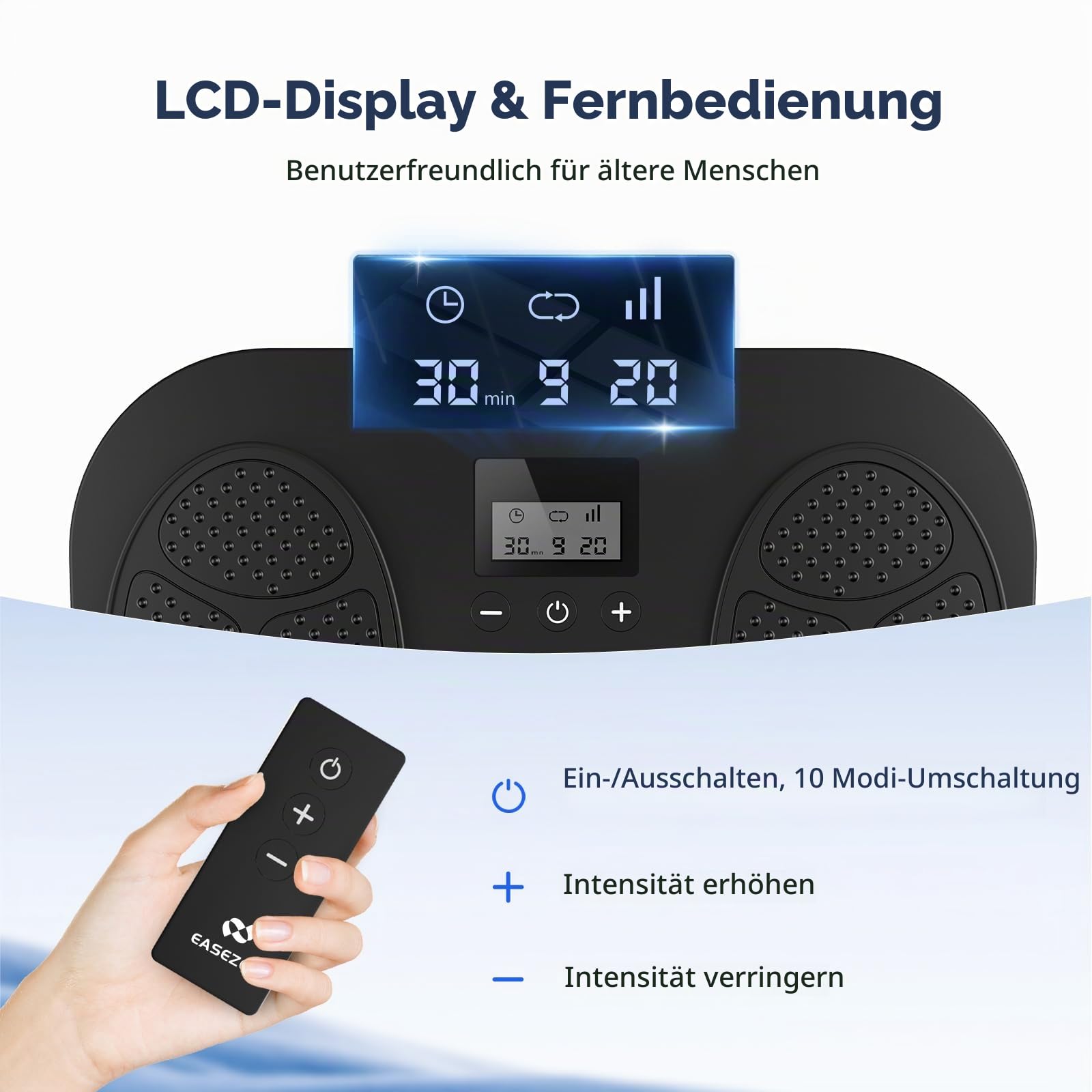 Medic EMS & TENS Fußmassagegerät Elektrisch, Füße Durchblutungs-Stimulator mit 10 Modi und 20 Intensitätsstufen zur Verbessert die Durchblutung, Linderung von Schmerzen, Geschwollenen und Neuropathie