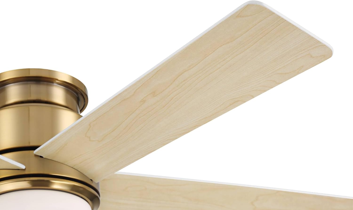 Casa Vieja 52" Grand Palm Modern Indoor Outdoor Ceiling Fan 5 Blade LED Light Remote Control Soft Brass Finish White Wood Blades Bedroom Patio Living Room Kitchen Porch Hugger Damp Rated Flush Mount