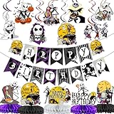 Night Before Christmas Banner Night Before Christmas Birthday Decorations Jack Skellington Birthday Decorations Halloween Banner for Halloween Party Decorations Supplies