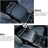 Vista 6 de Cubierta de consola central de cuero antiarañazos con reposabrazos para 2019 2020 2021 2022 2023 2024 2025 Dodge RAM 1500 2500 3500, accesorios