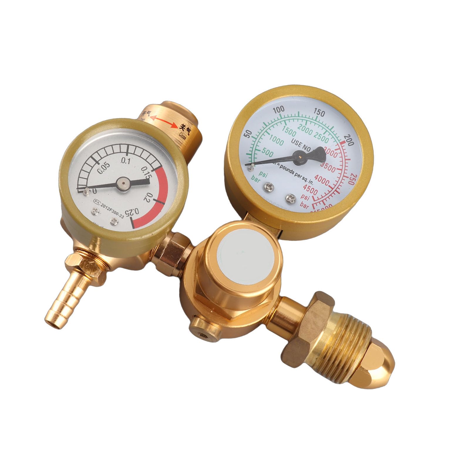 Reduktor Spawalniczy Argon CO2 4500 Psi 25 L/min Wylot 1/4 Cala | Przepływomierz, Zastosowanie MIG TIG, Podwójne Manometry, Wlot Cylindra, Złącze CGA580, Przepływ 25 L/min, Konstrukcja