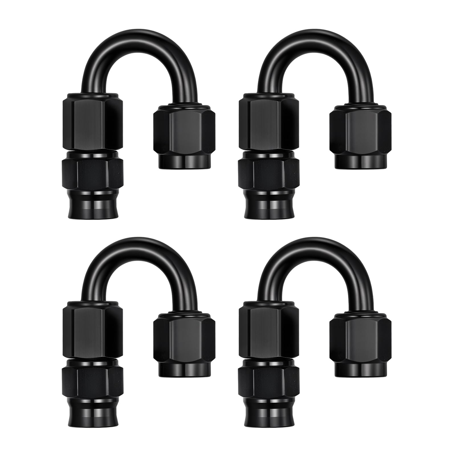 EVIL ENERGY 3AN PTFE Hose End Fitting 180 Degree Black for PTFE Hose Only 4PCS