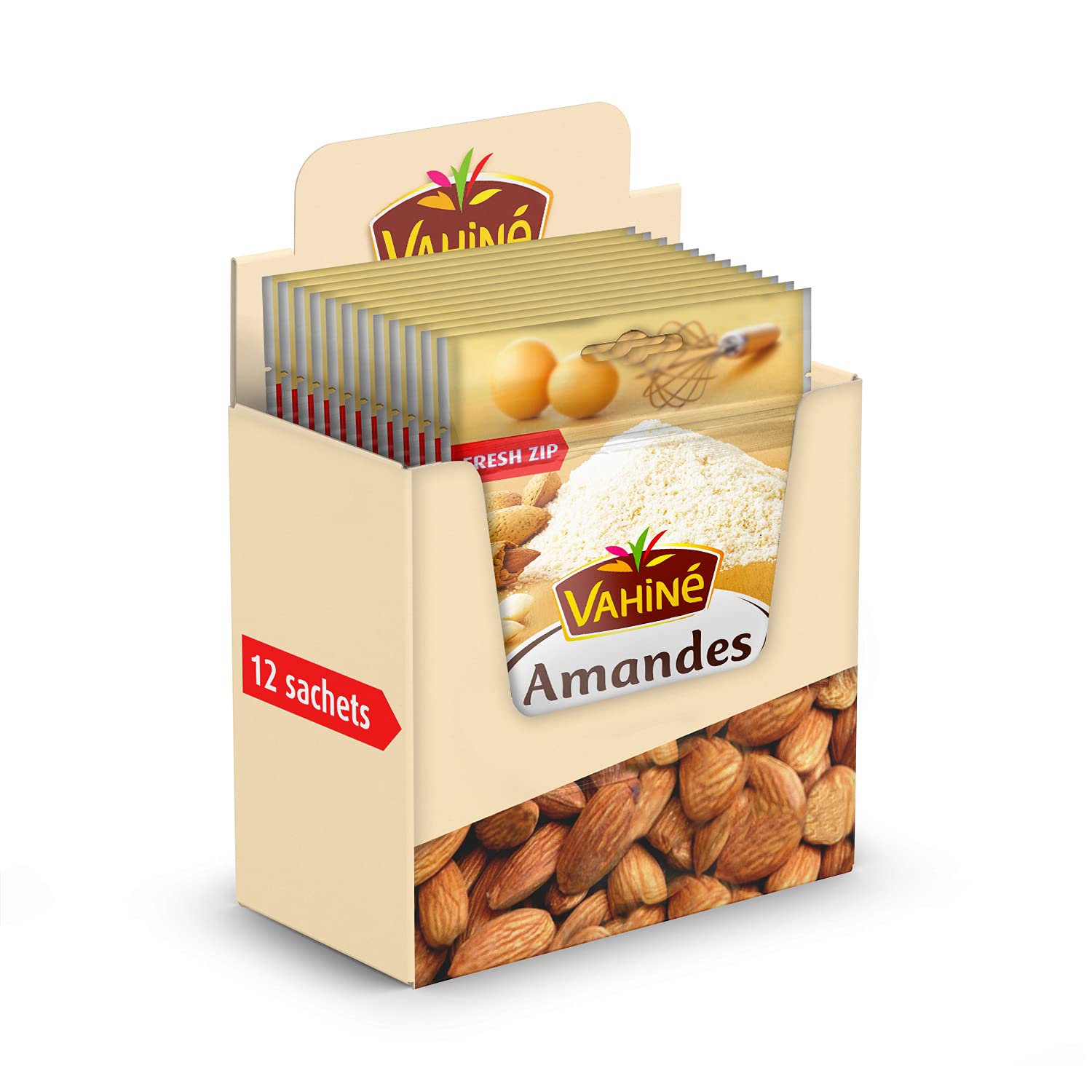 Vahiné Pâtisserie - Polvo de almendras para cremas frangipane, base para tartas, macarrones/tartas, 125 g – 12 unidades
