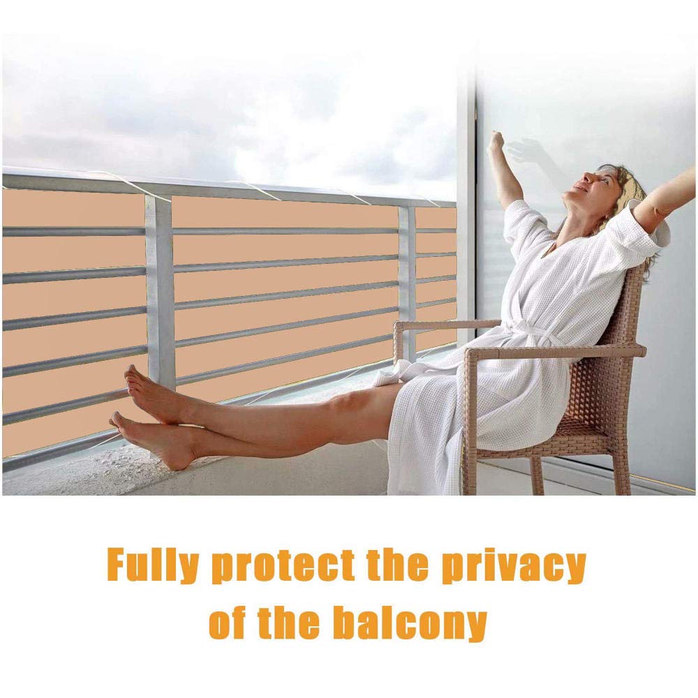 Telo Frangivento Balcone 100x400cm - Oxford Sabbia, 100% Privacy, Con Occhielli E Corde - Foto 3