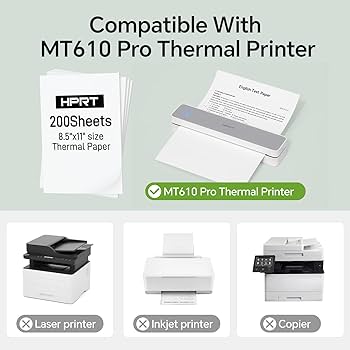 Amazon.com: HPRT MT610 Pro Black Portable Printer Wireless