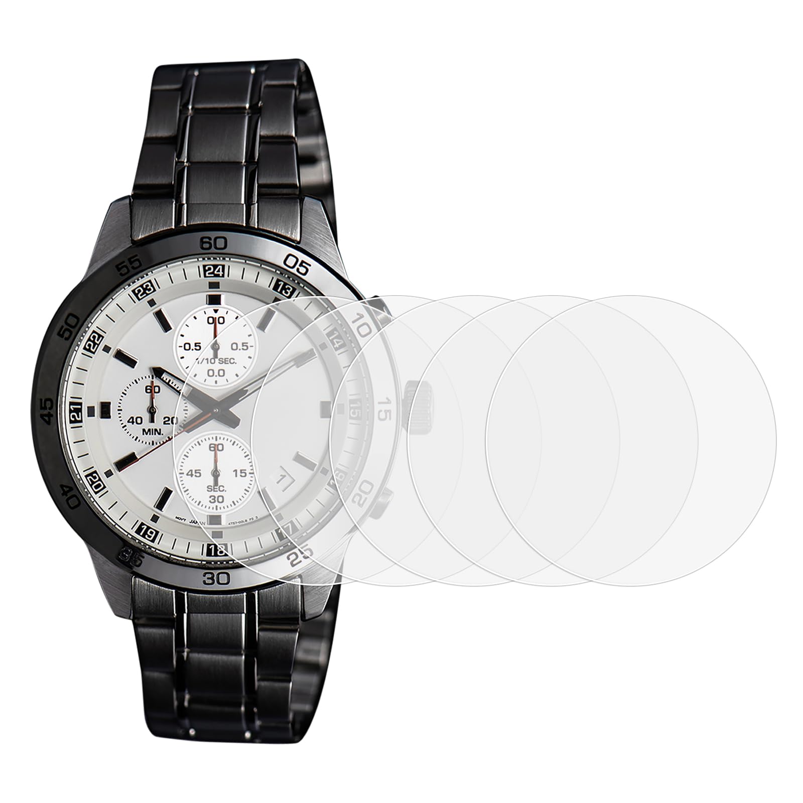 HARFINGTON 5pcs Watch Glass Screen Protectors 41mm Anti-Explosion Anti-Scratch Soft PET Ultra-Thin Universal Round Smartwatch Screen Protective Film Protector (for Flat Screen)