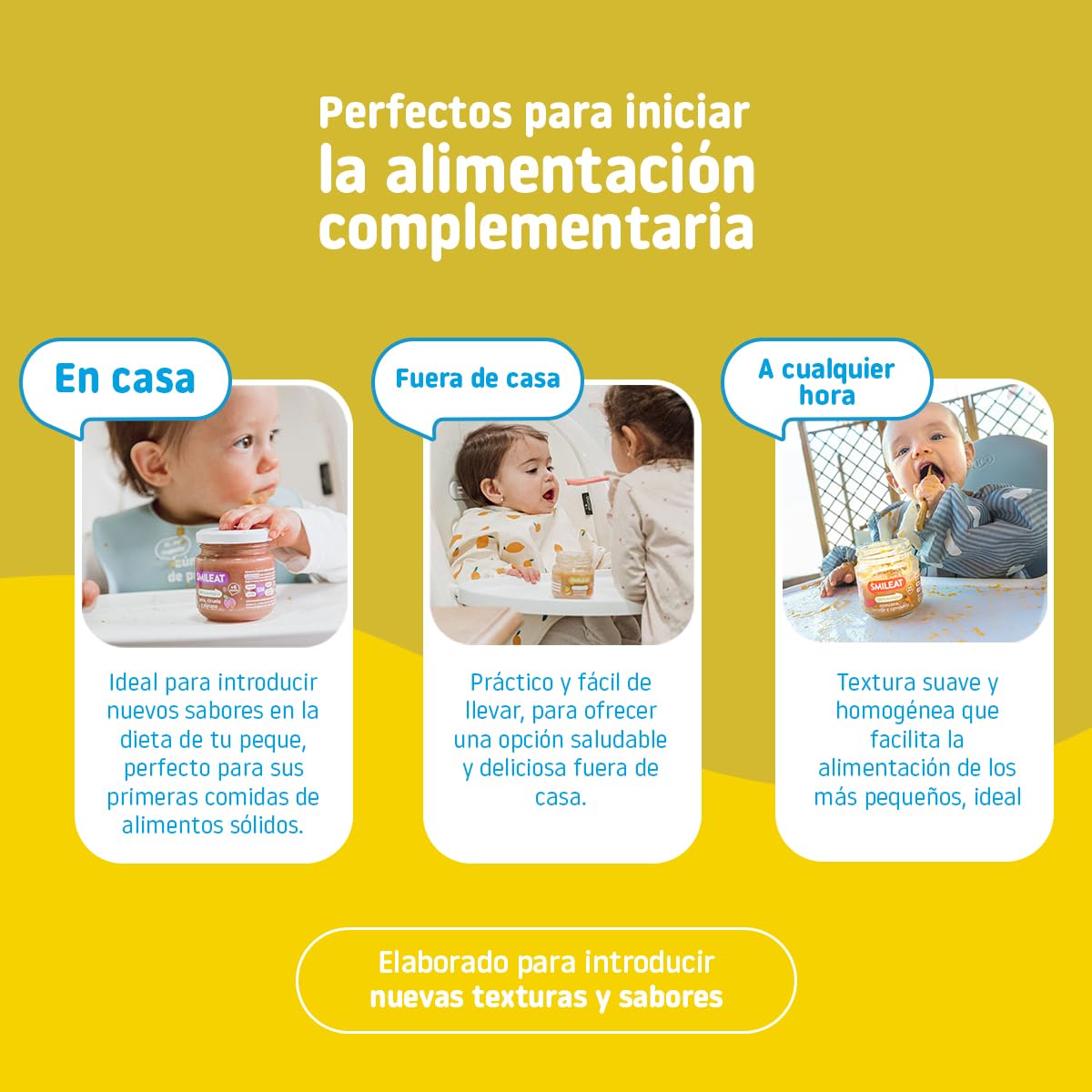 Smileat Tarritos Ecológicos Multifrutas con Mango para Bebés 4 Meses 12x130g