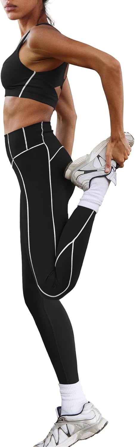 Nirovien Womens 2 Piece Workout Sets Athletic Gym Sets Butt Lifting Leggings and High Impact Sports Bra Yoga Sets - Image 3