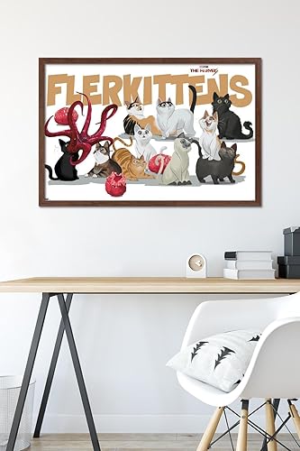 Miniatura 6 de Trends International Marvel The Marvels - Póster de pared de flerkittens, 22.37 x 34.00 pulgadas, versión enmarcada de caoba