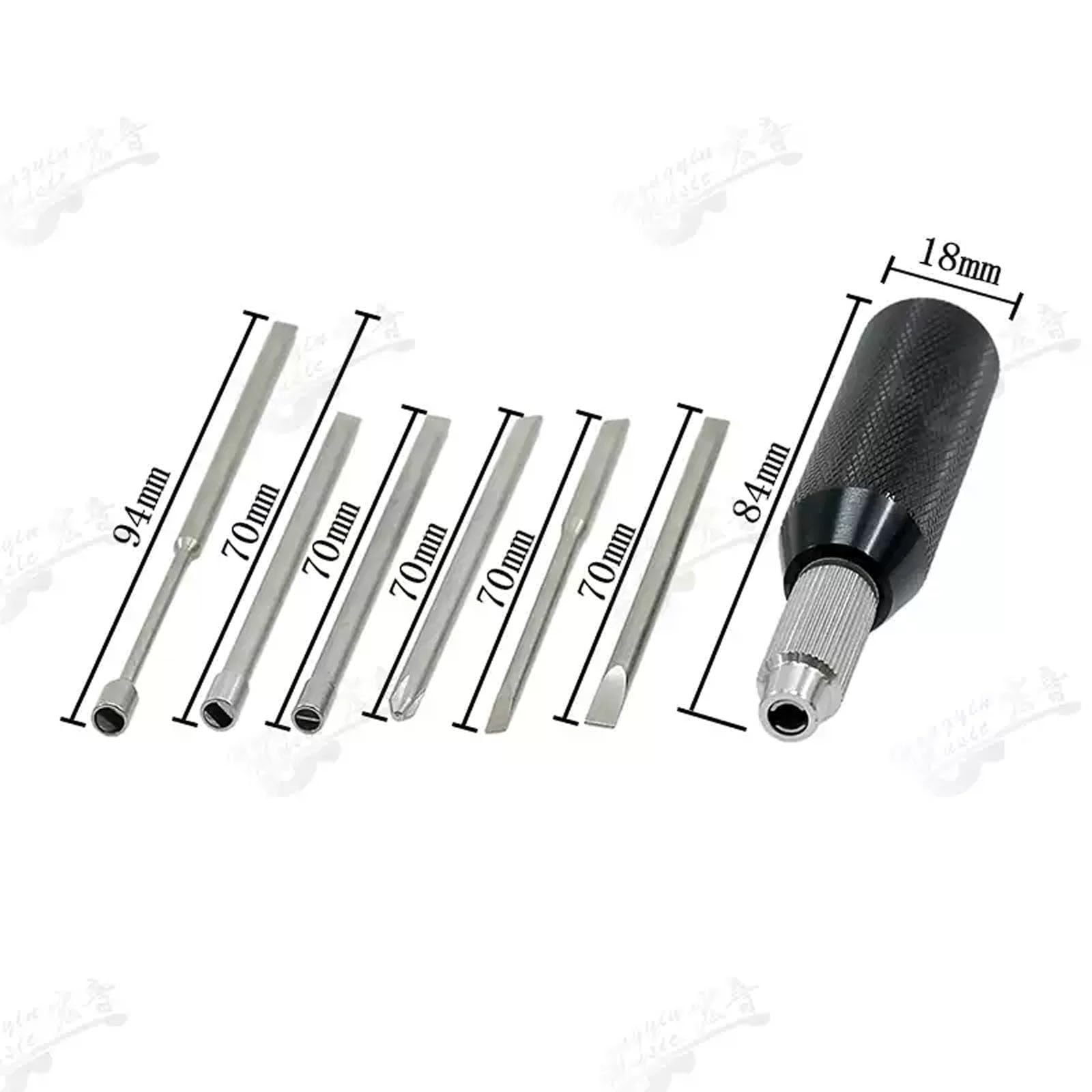 Set di 7 Strumenti per La Regolazione del Pianoforte, con Manico E 6 Punte Intercambiabili, per La Regolazione della Meccanica del Pianoforte A Coda, per Tecnici di Pianoforte Qualificati.