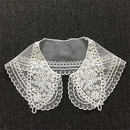 GIVBRO Spitzenkragen Fake Kragen Vintage Blumenstickerei Ausschnitt Hemd Blusenkleid Kragen für Frauen Damen Kleidung Stil 62