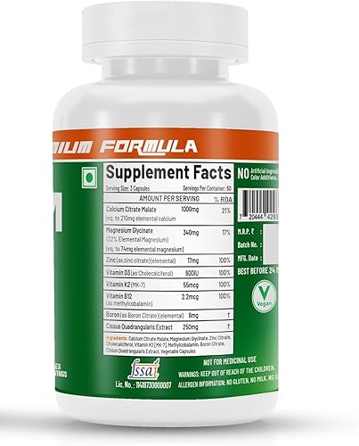 Miniatura 2 de NutriJa Calcio magnesio zinc con vitamina D3 boro K2 y B12 120 cápsulas