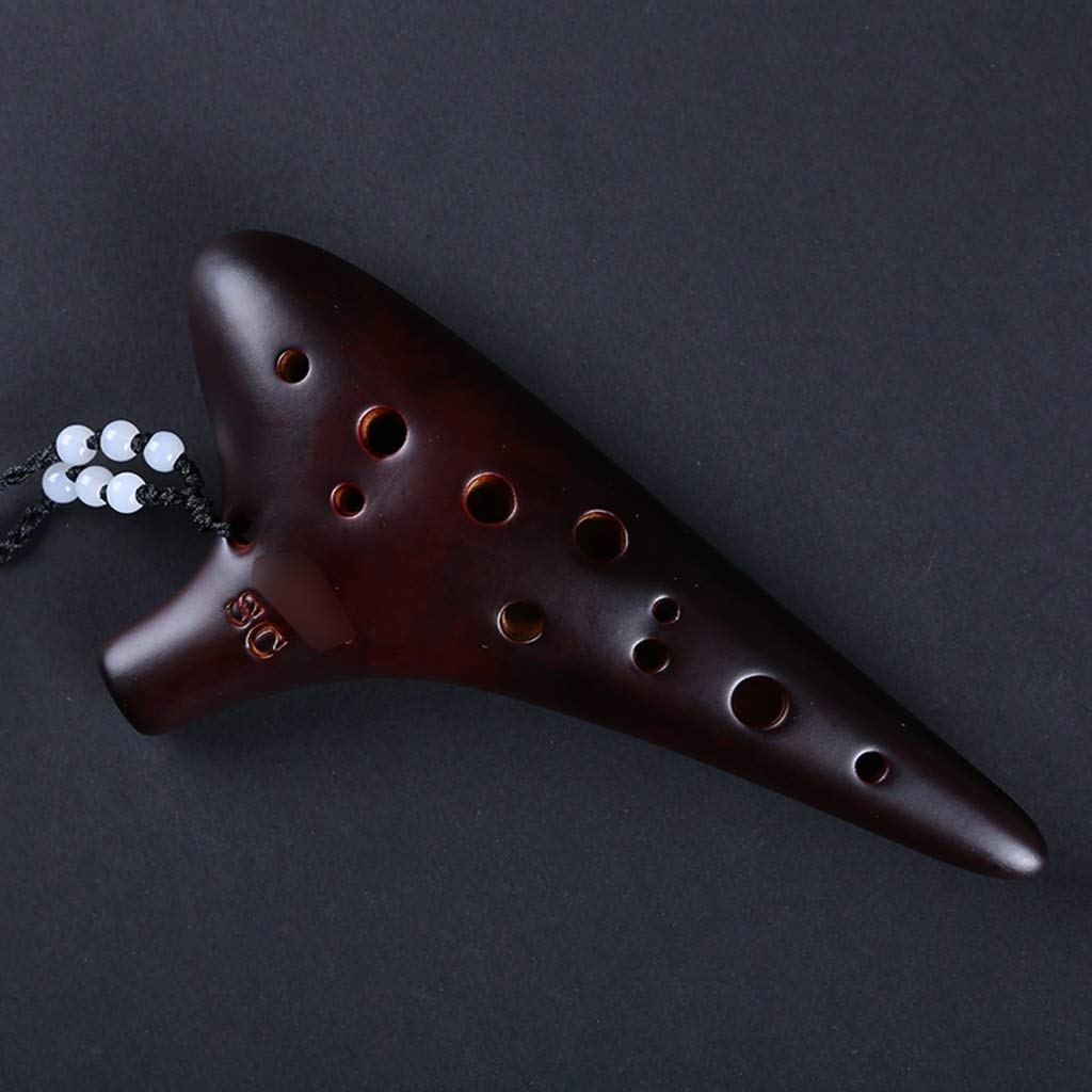 ocarina, Ocarina classica in argilla affumicata a 12 fori con tonalità alta in Do, decorazioni creative for strumenti musicali a forma di sottomarino