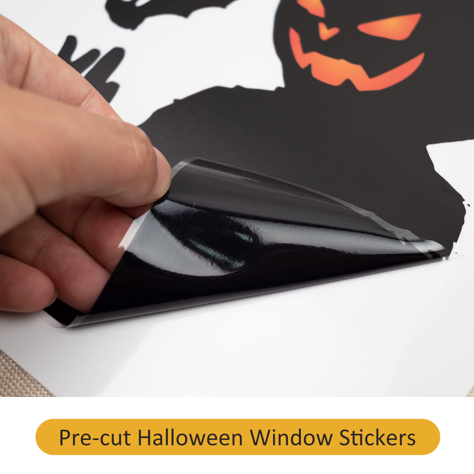 170 Pezzi Vetrofanie Finestredi Halloween, Adesivi per Finestre di